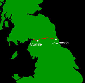 Path of Hadrian's Wall map